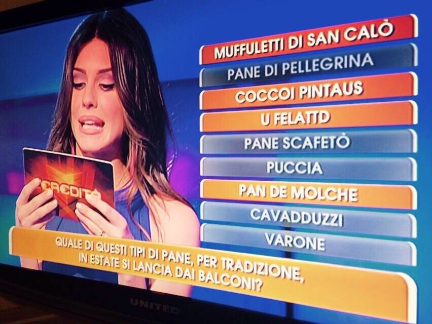 il pane di grano di Pellegrina citato nel gioco a quiz l’EREDITA’