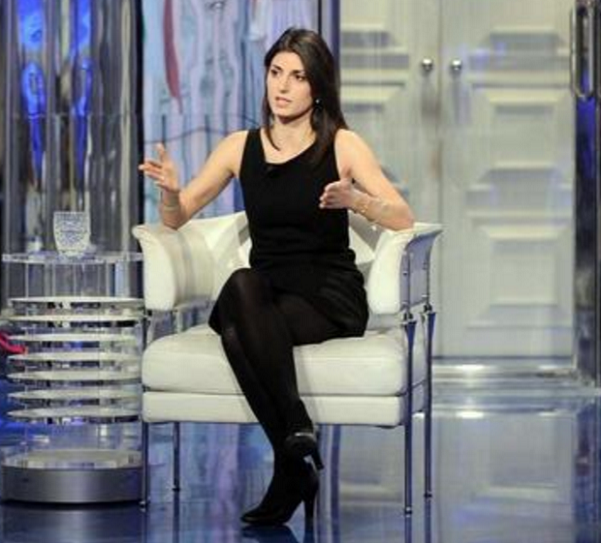 Virginia Raggi i primi esordi ospite da Bruno Vespa