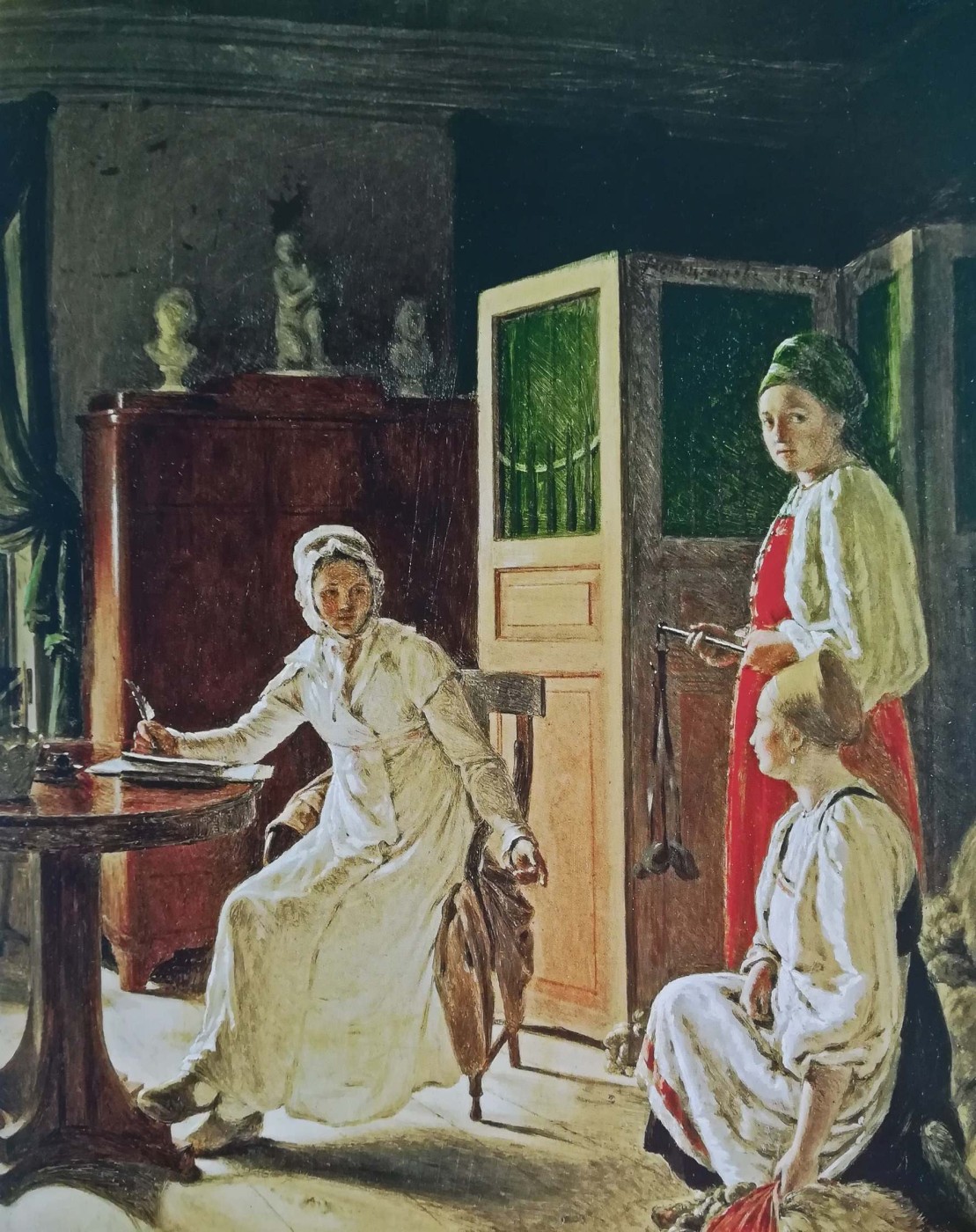 il mattino della proprietaria terriera - Aleksej Venetsianov, 1823