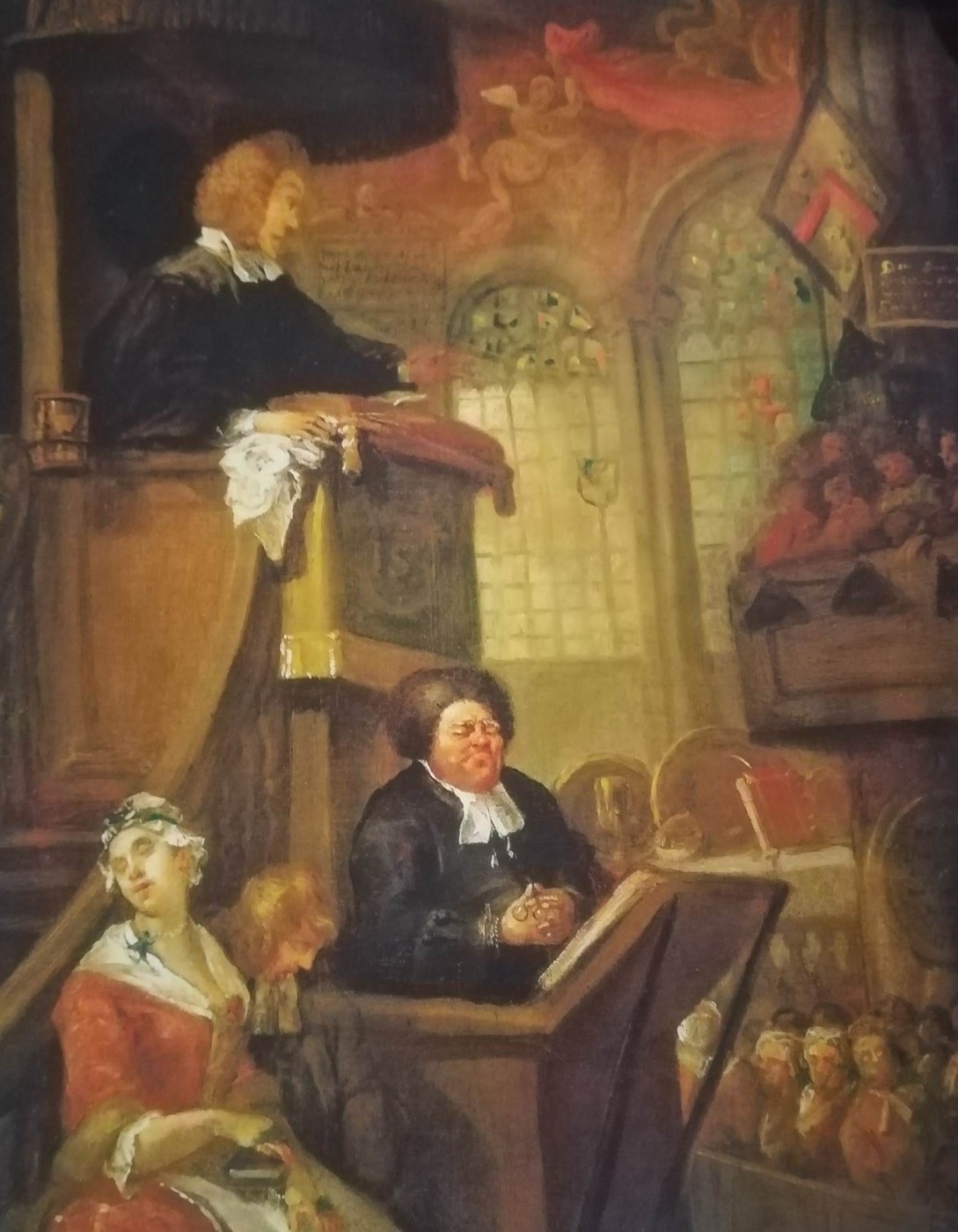 La congregazione dei dormienti - William Hogarth, 1728 circa