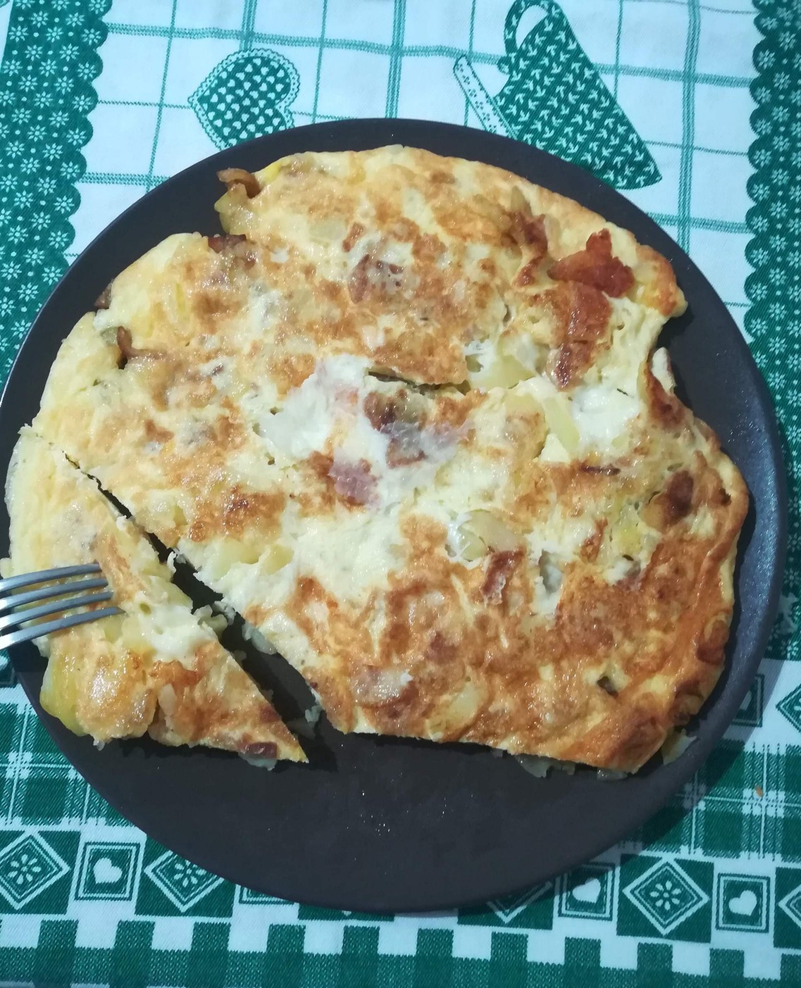prima ho dovuto dare un bel morso alla frittata