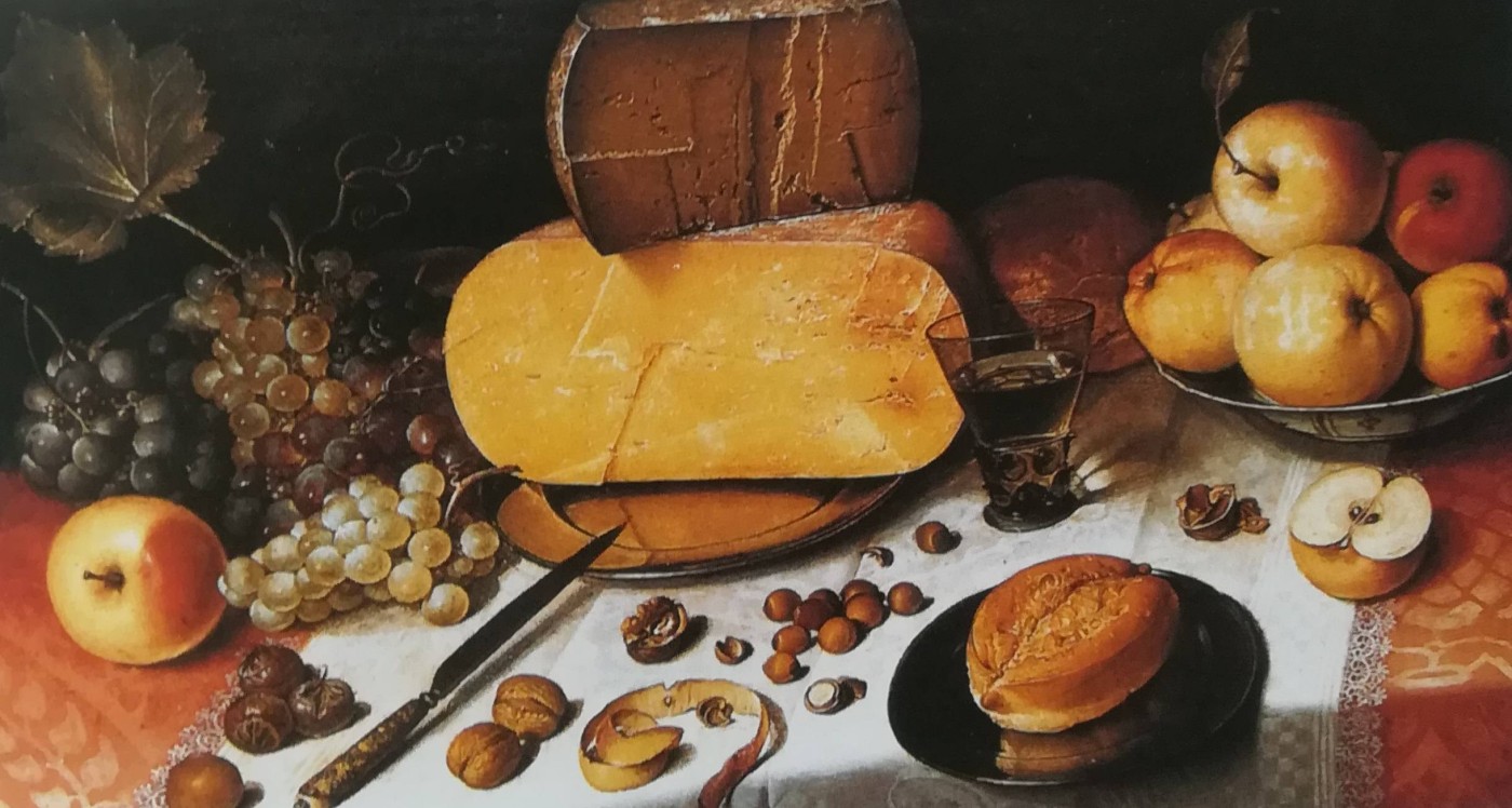 Natura morta con frutta, noce e formaggi - Floris van Dijck, 1613