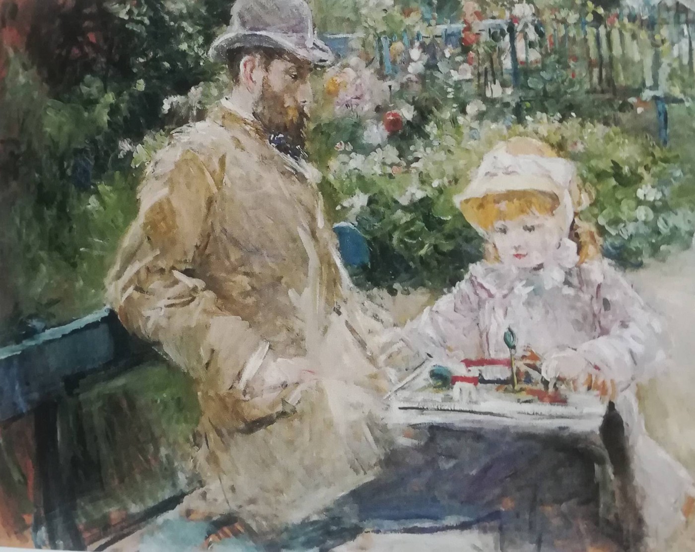 Eugene Manet con la figlia a Bougival - Berthe Morisot, 1881 circa