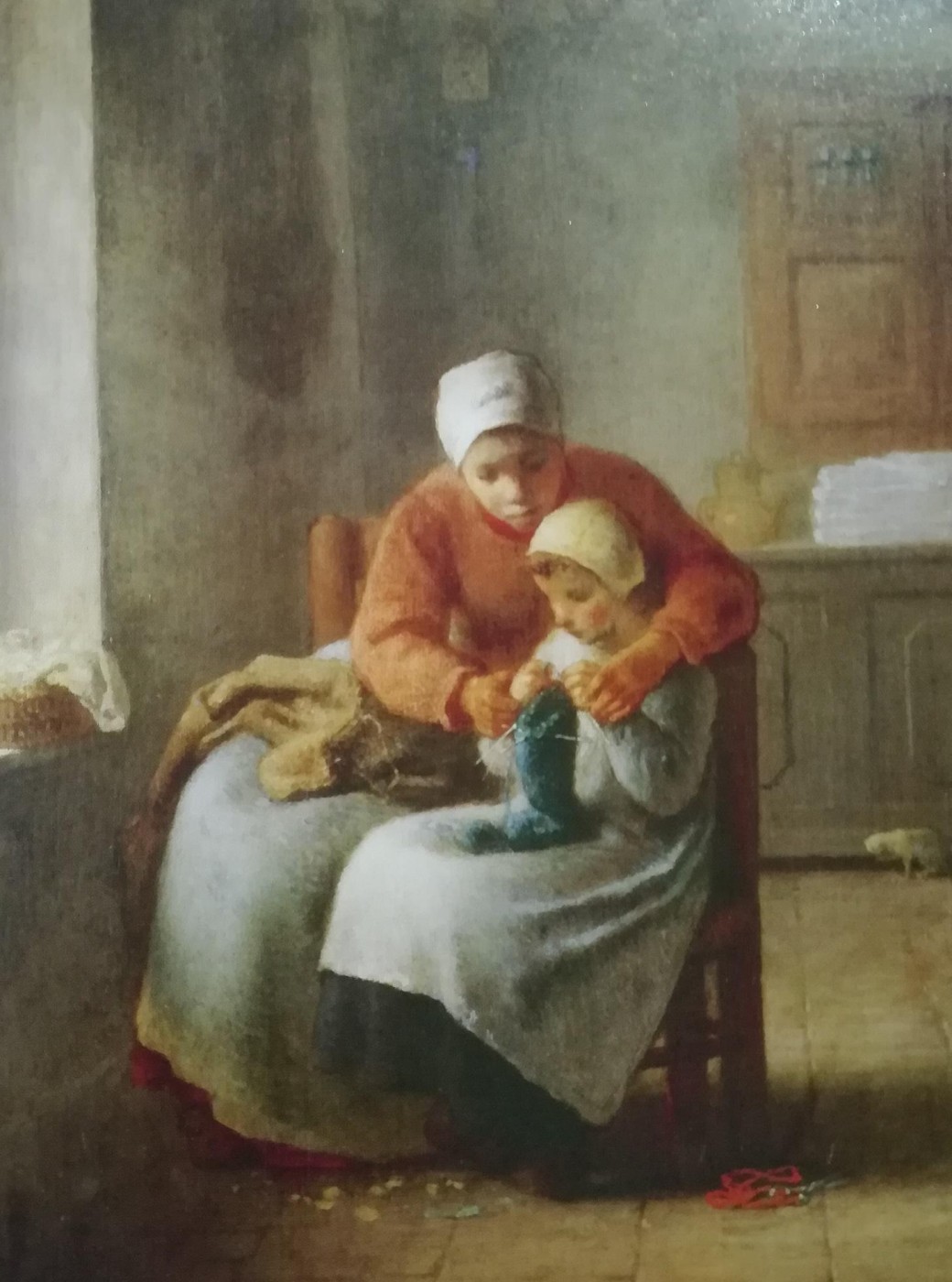 la lezione di maglia - Jean-Francois Millet, 1860