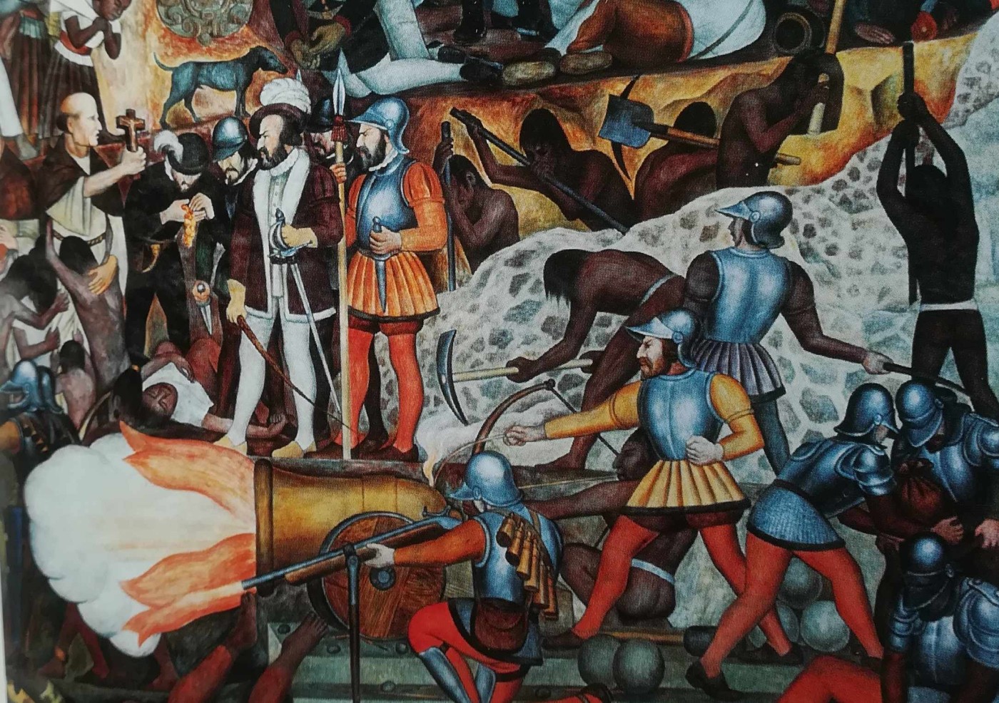 La conquista spagnola del Messico - Diego Rivera