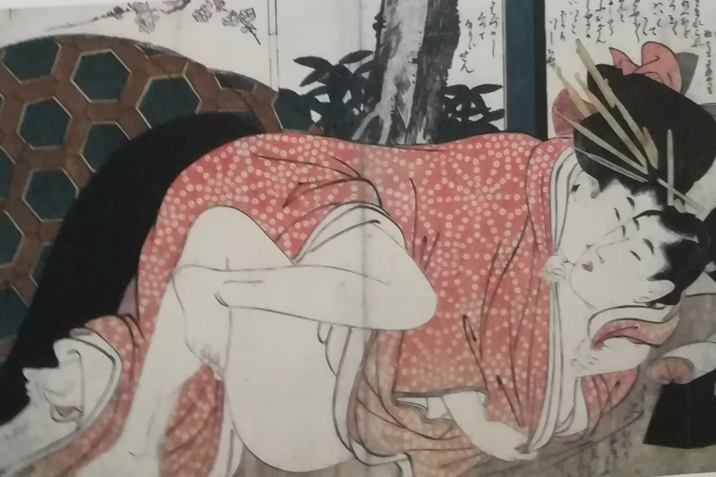 una cortigiana avvolge l’amante con il suo kimono - Kitagawa Utamaro