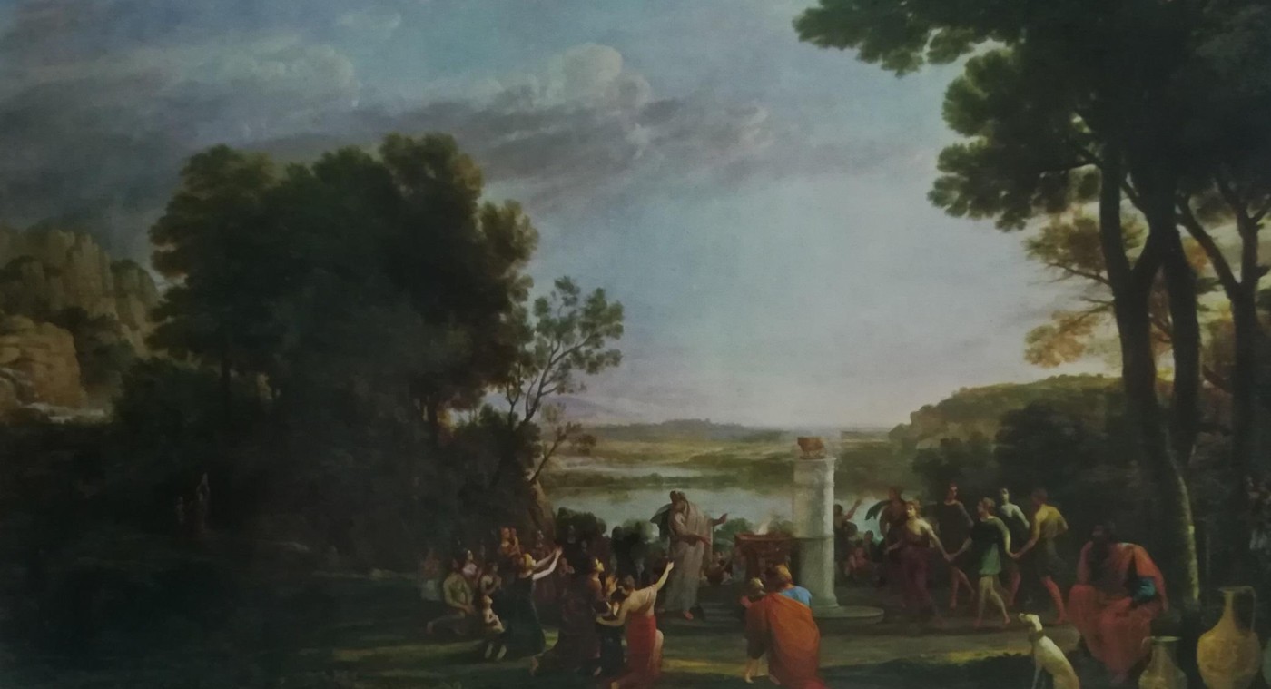 paesaggio con l’adorazione del vitello d’oro