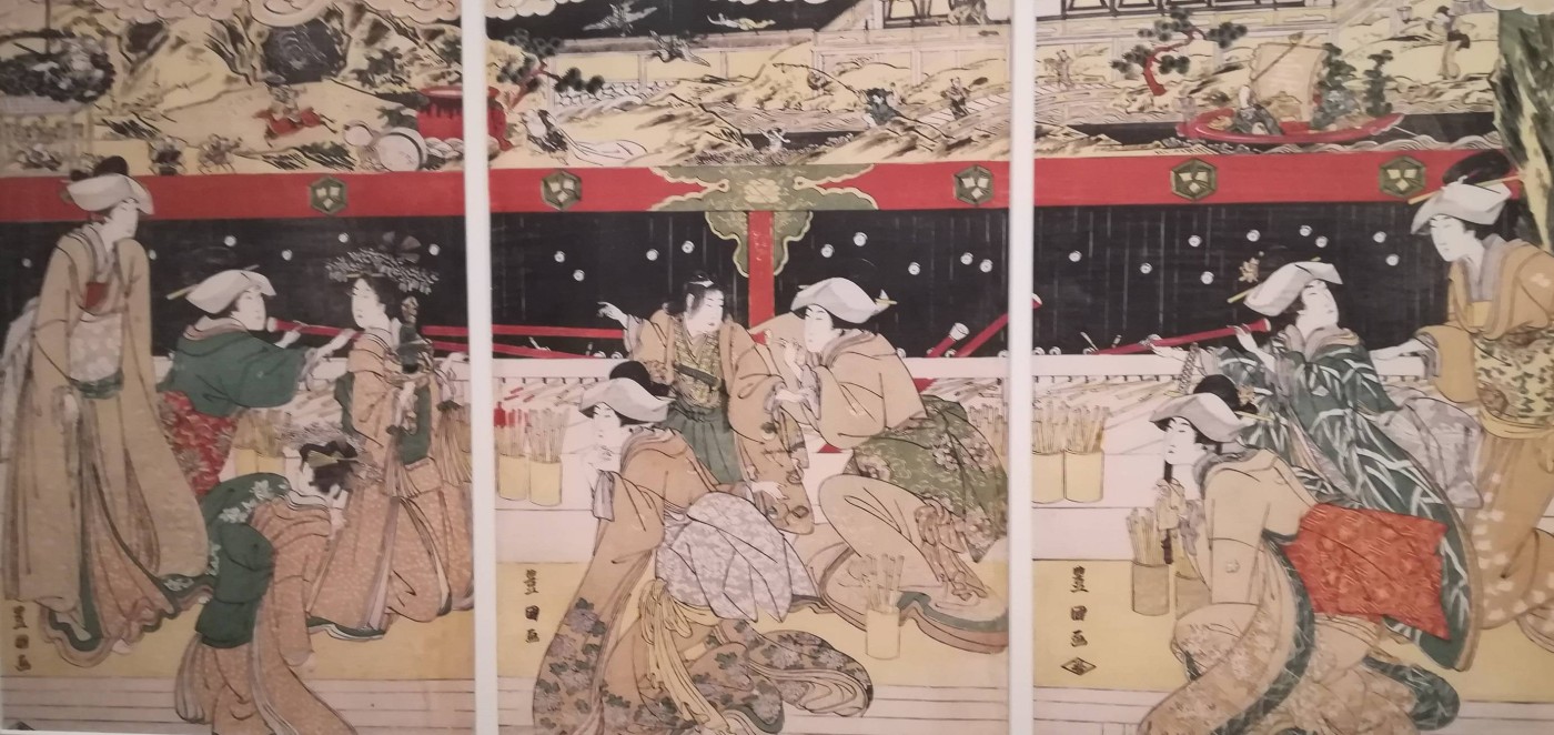 Tiro a segno con la cerbottana - Utagawa Toyokuni, 1801-1804