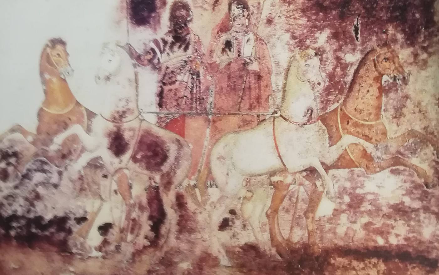 il ratto di Persefone. Pittura funeraria della tomba di Euridice, madre di Filippo II di Macedonia