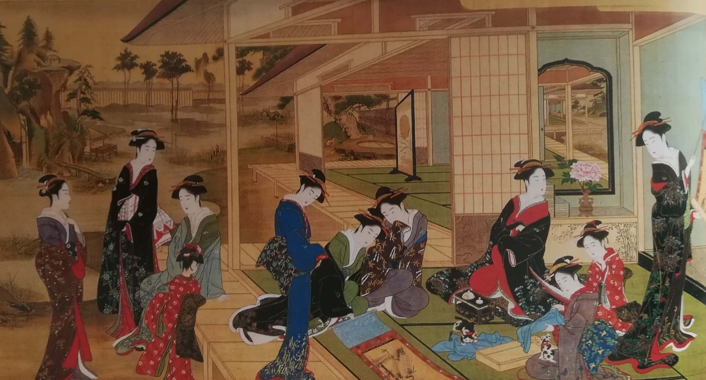 Beltà che ammirano dipinti - Katsukawa Shunsho, 1789-92 