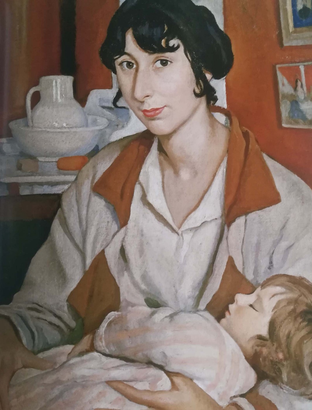 ritratto di A.A. Benois-Cerkesova con il figlio - Zinaida Serebrjakova, 1922