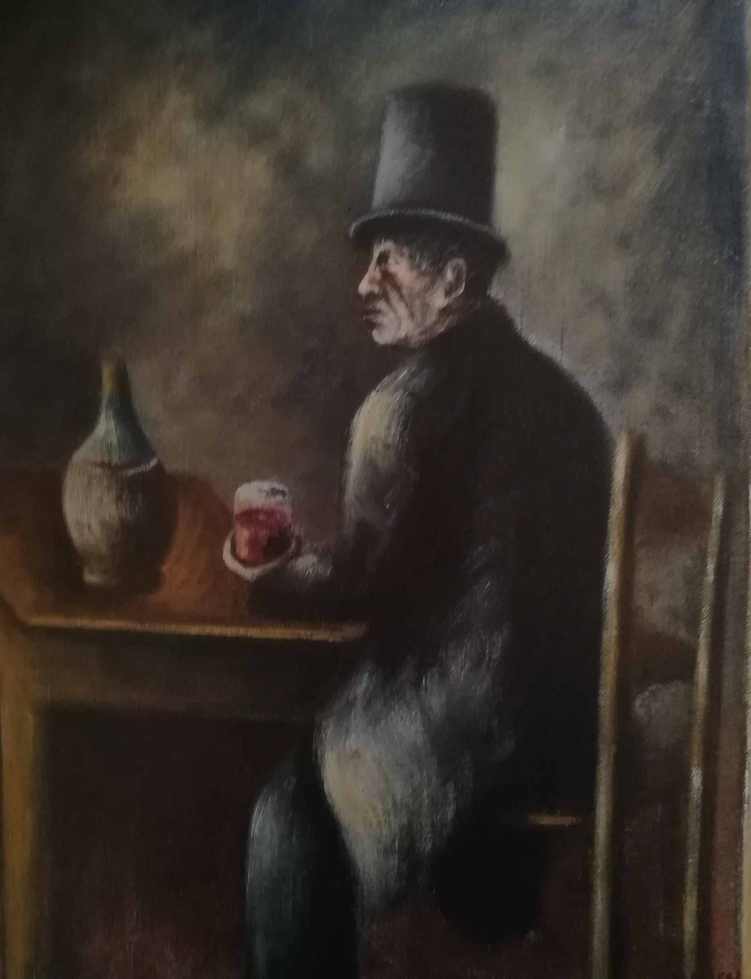 Ottone Rosai - Fiaccheraio con fiaschio e bicchiere, 1938