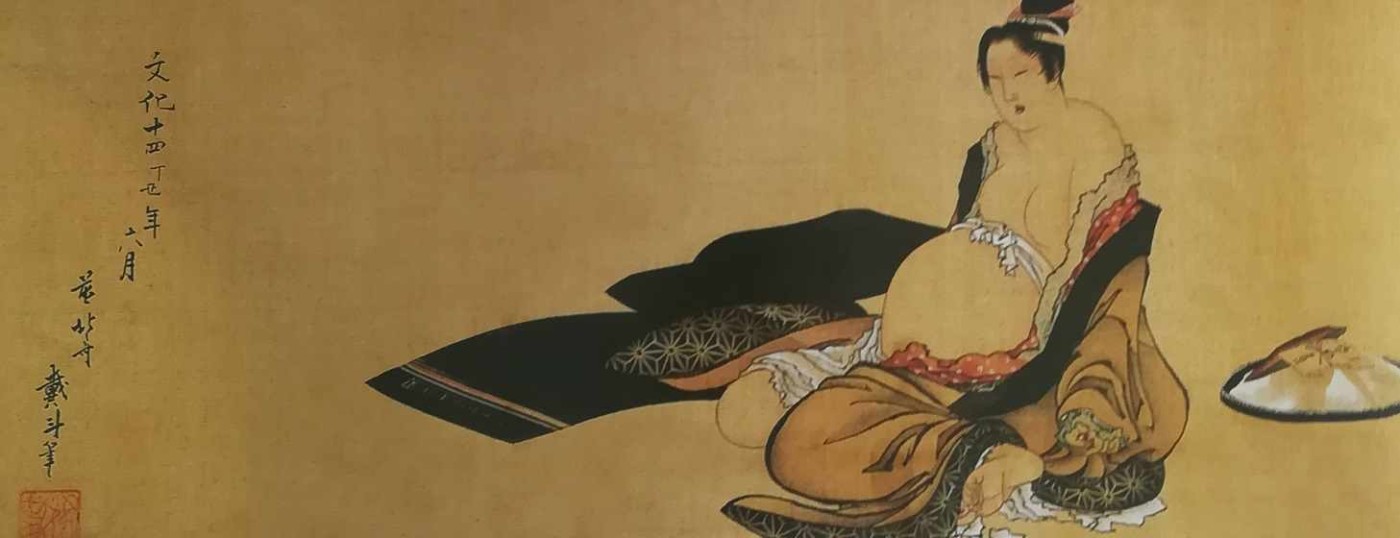La partoriente (un soggetto unico nella storia dell’ukiyo-e) - Hokusai, 1817