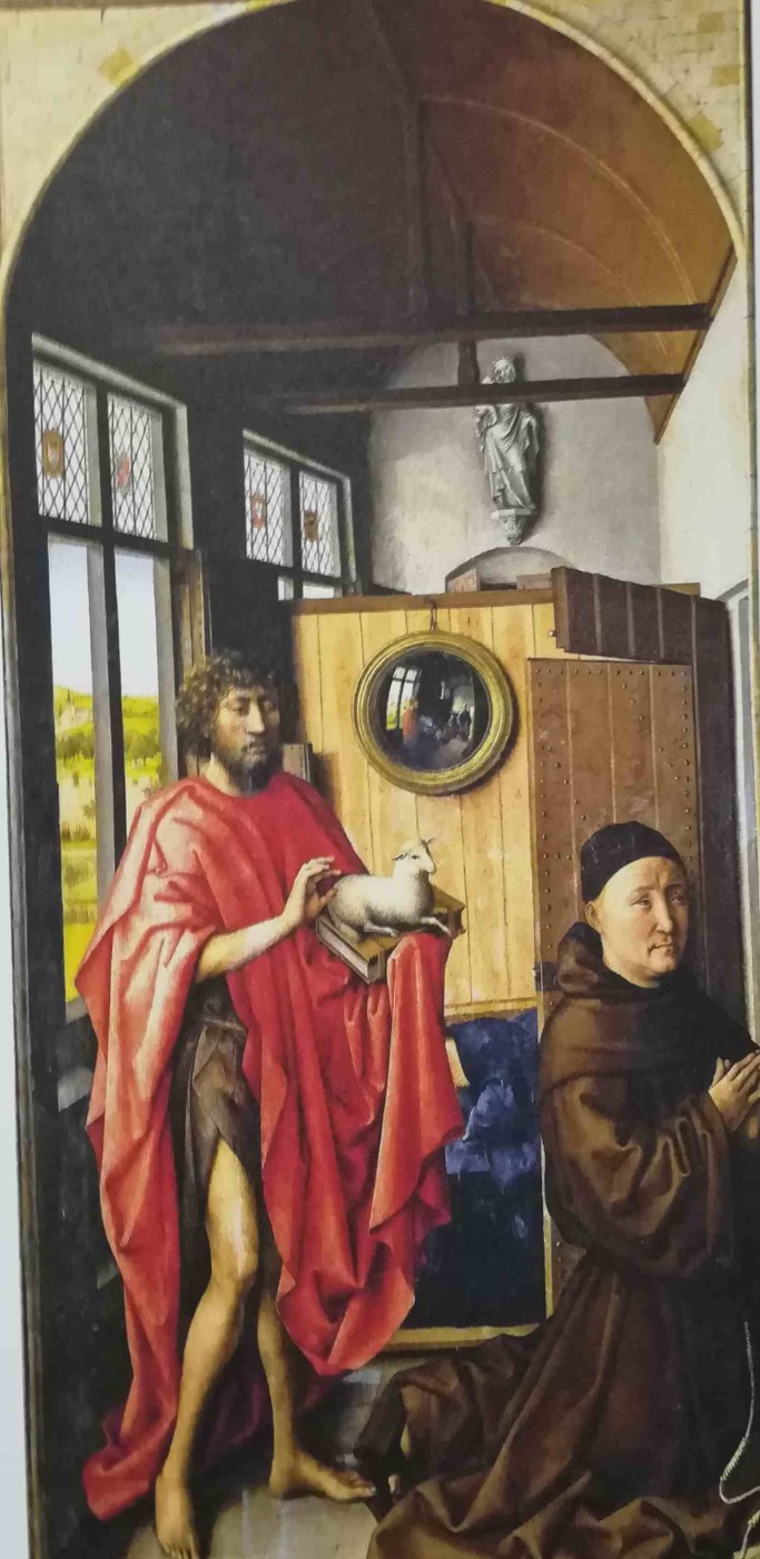 Robert Campin - san Giovanni Battista e il Francescano Heinrich von Werl