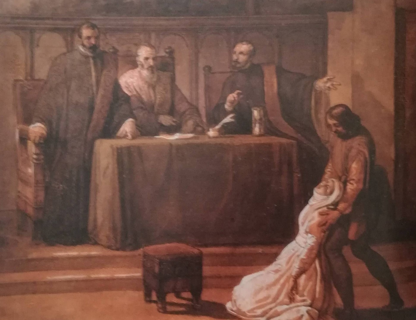 Valenza Gradenigo al cospetto dell’inquisitore suo padre (Gradenigo ripudia la figlia) 