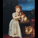 ritratto di Clarizza Strozzi con il cane