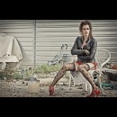 Irene Ferri interpretando una squillo-prostituta