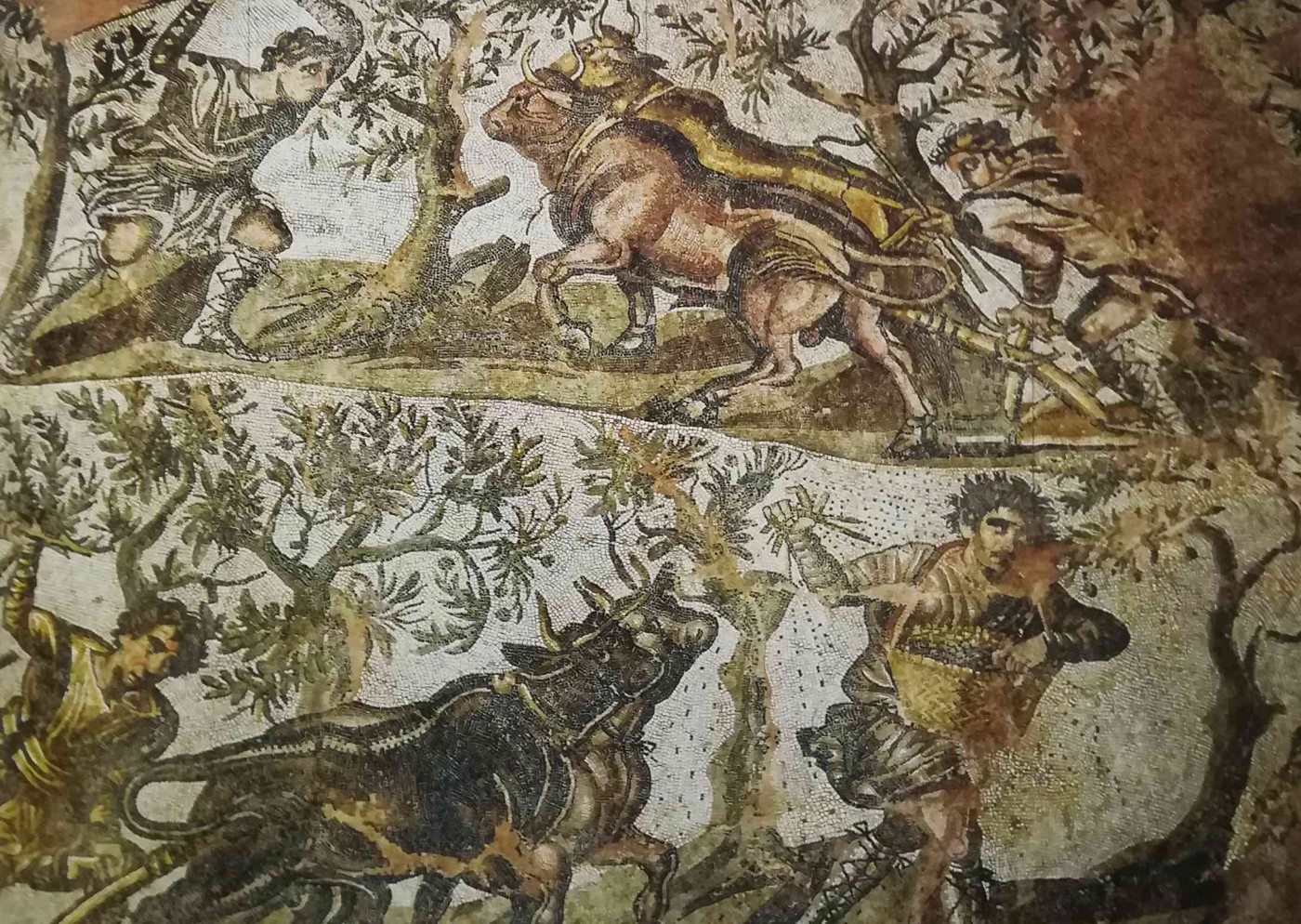 Lavori agricoli: mosaico del II e III secolo avanti Cristo dall’attuale Algeria in terracotta