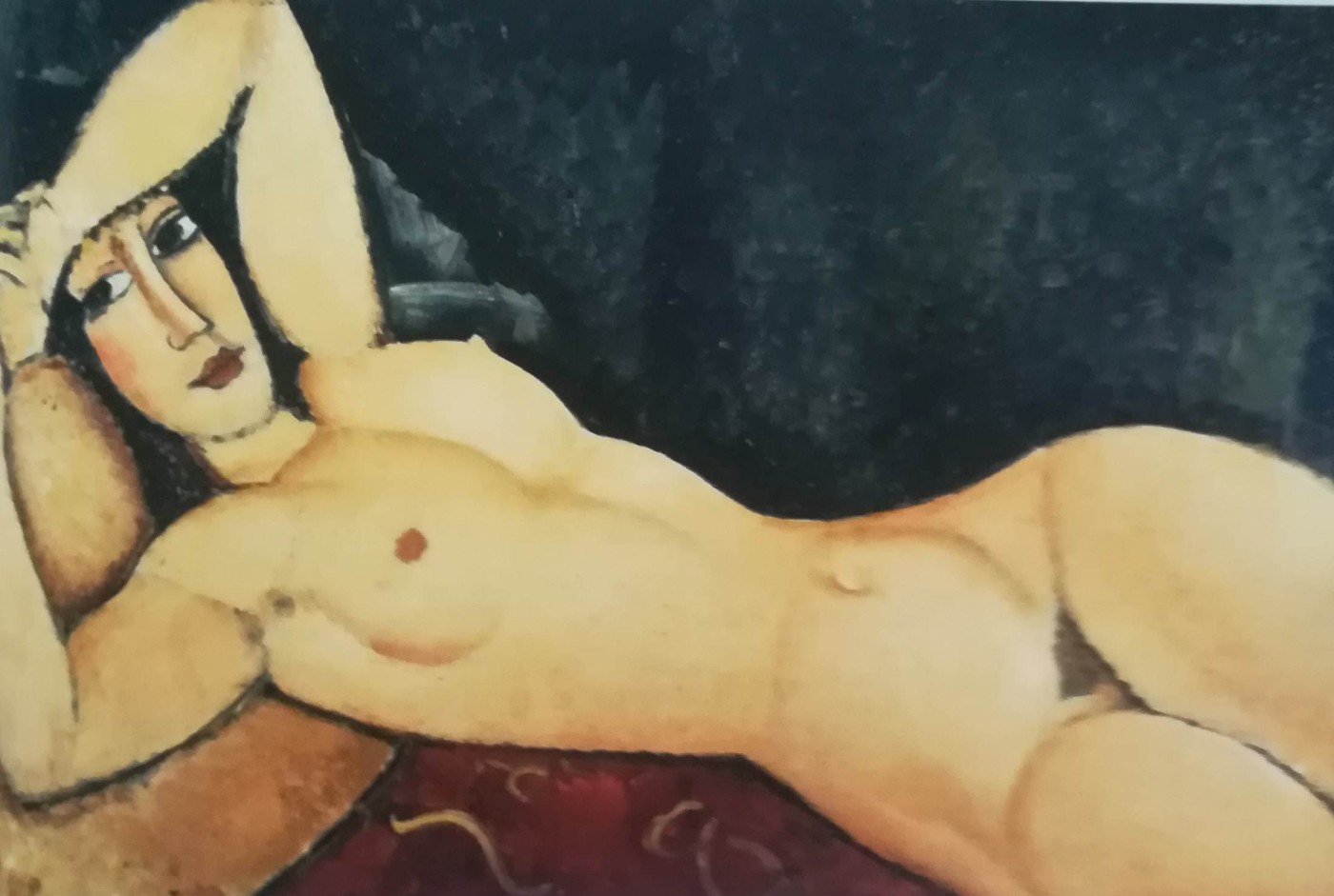 Nudo sdraiato con un braccio ripiegato sulla fronte, 1917