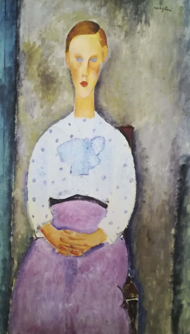 ragazza con camicetta a pois - Amedeo Modigliani, 1919