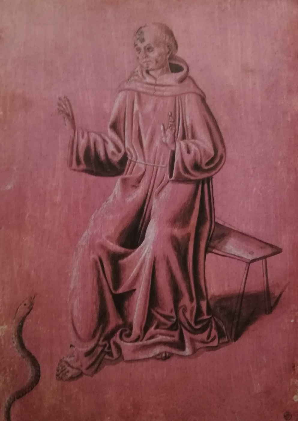 Benozzo Gazzoli - Monaco minacciato da un serpente, 1480 circa