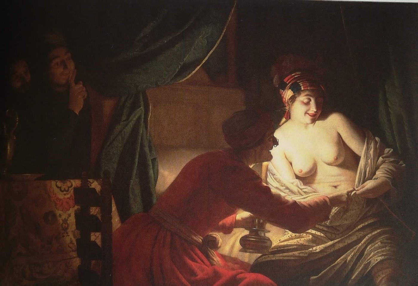 Caccia alla pulce a lume di candela - Cerchia di Gerrit van Honthorst, 1621