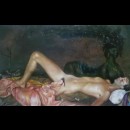 Divinità ctonia che spia il sonno di una giovane - Leonor Fini