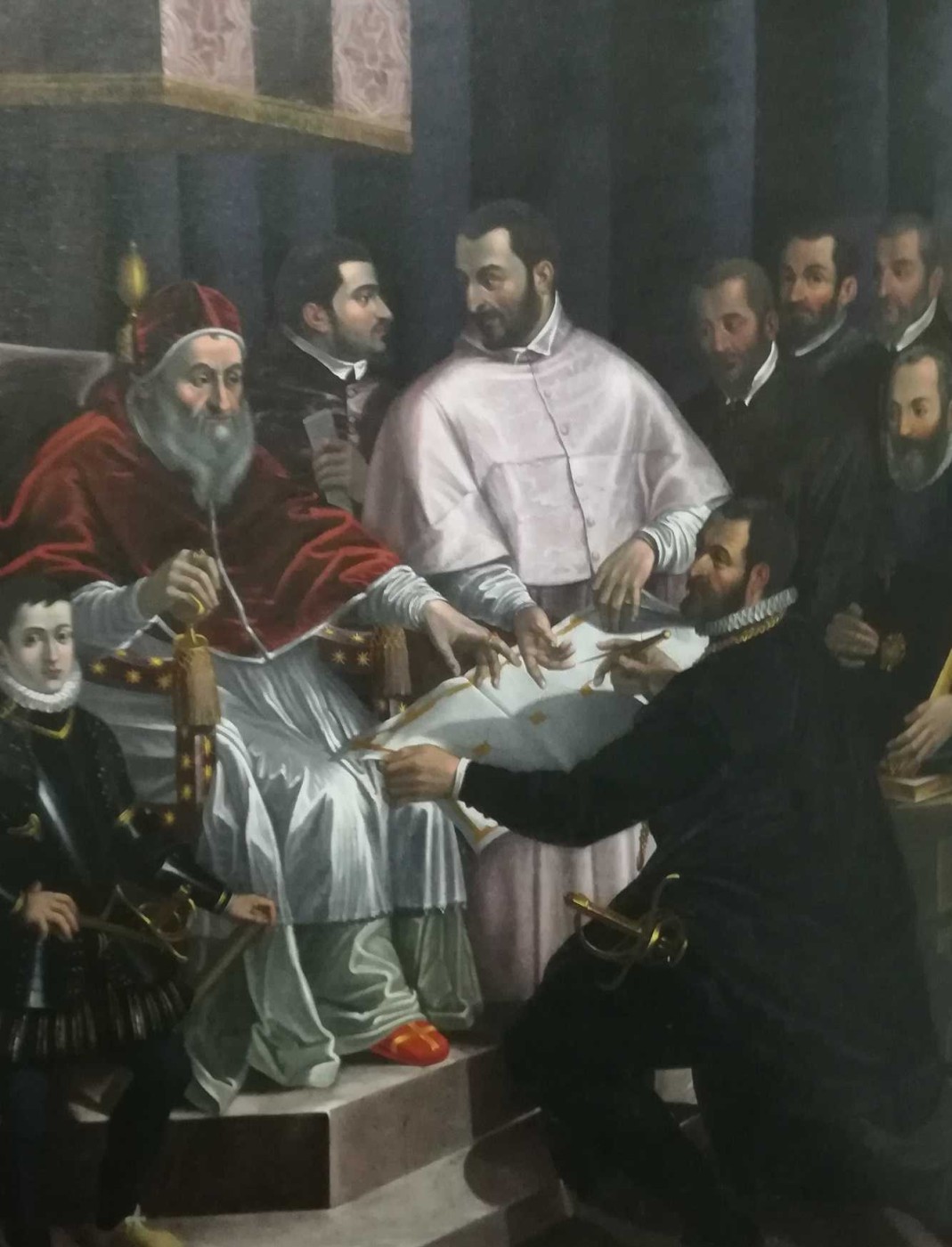 Pietro Facchetti: Sisto V approva il progetto della nuova biblioteca presentato da Domenico Fontana, 1588 ca
