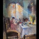 Donna che cuce in un interno - Bertha Wegmann