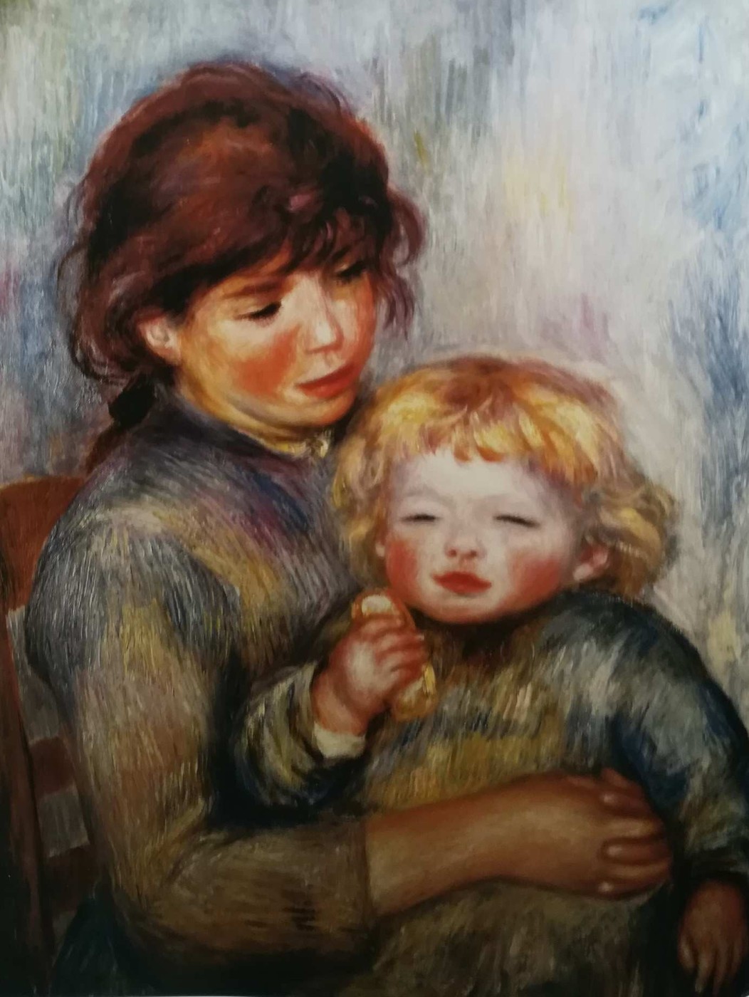 Maternità (bambino con biscotto) - Renoir, 1887
