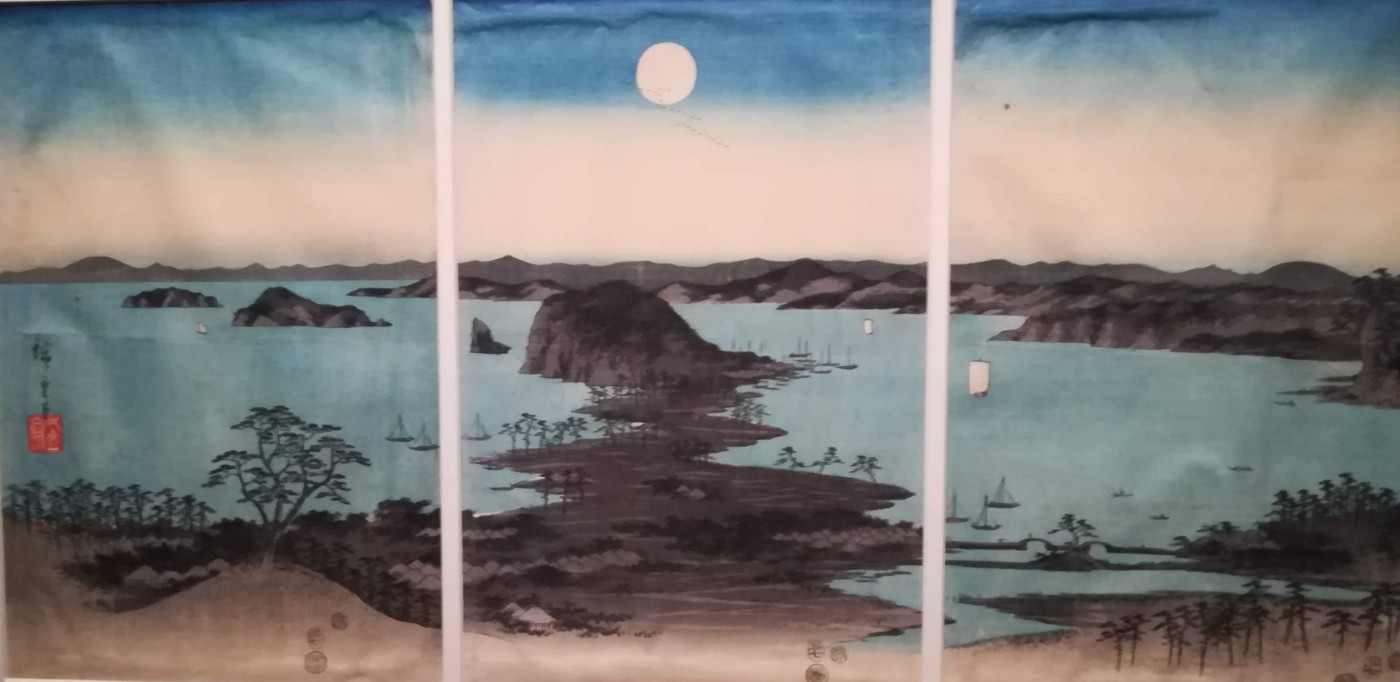 veduta notturna degli otto luoghi celebri di Kanazawa - Utagawa Hiroshige