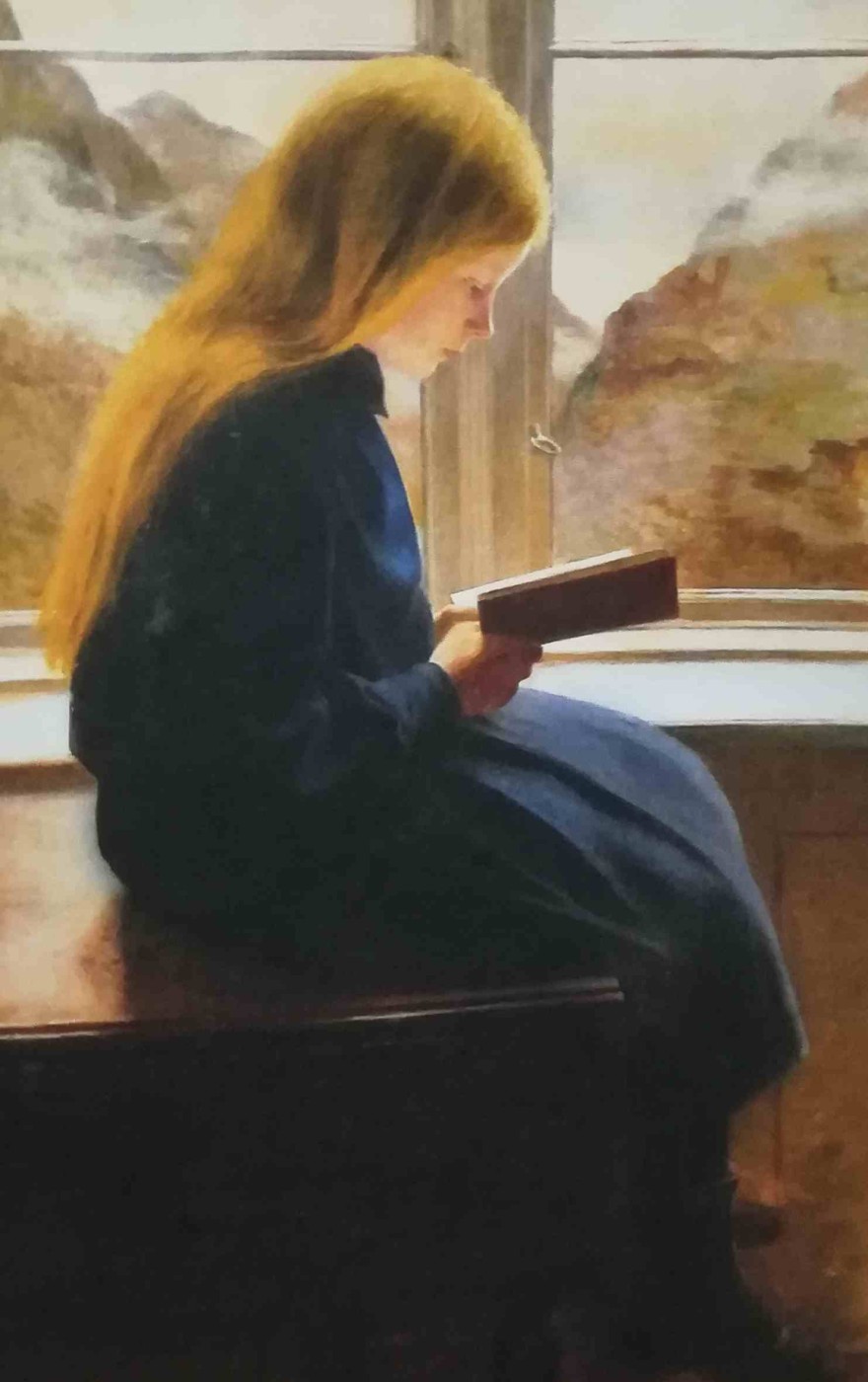 Johan Gudmundsen Holmgreen - bambina che legge, 1900