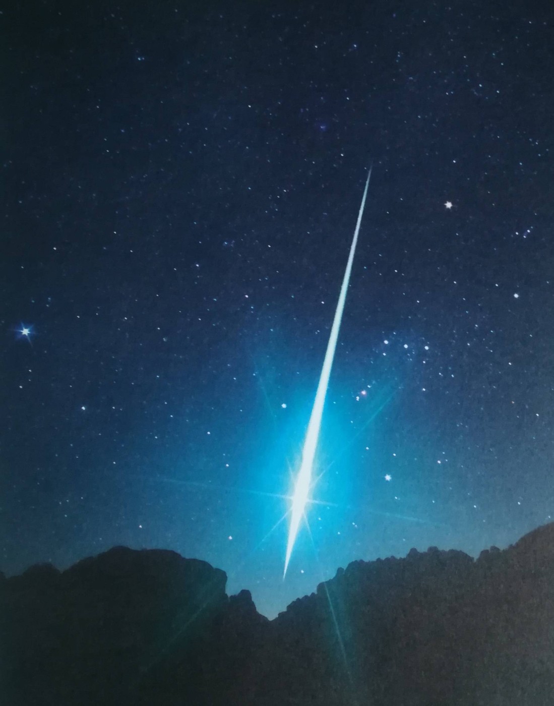 meteora luminosa durante lo sciame meteorico delle Geminidi