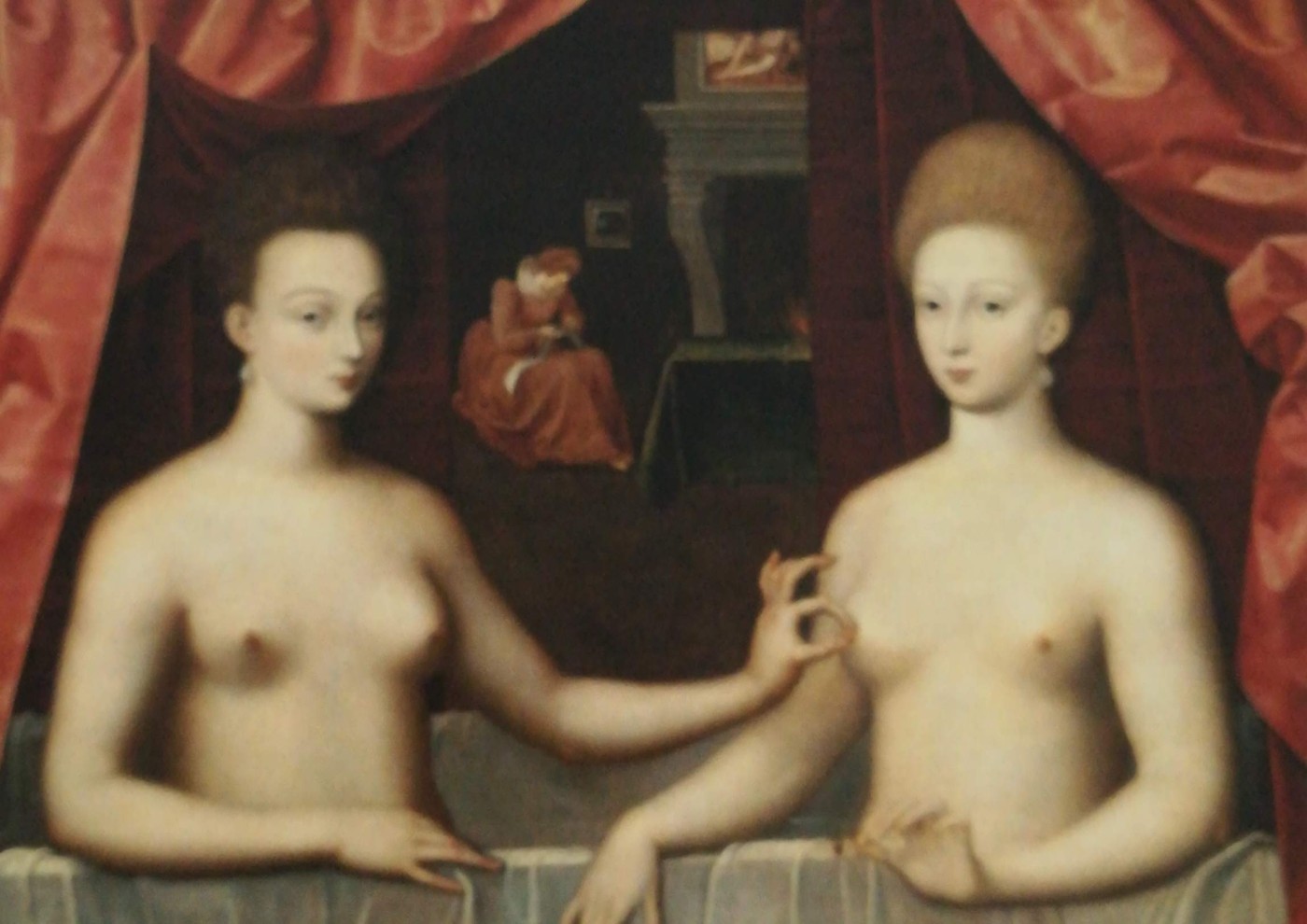 scuola di Fontainebleau - Gabrielle d&rsquo;Estrées e sua sorella la duchessa di Villars