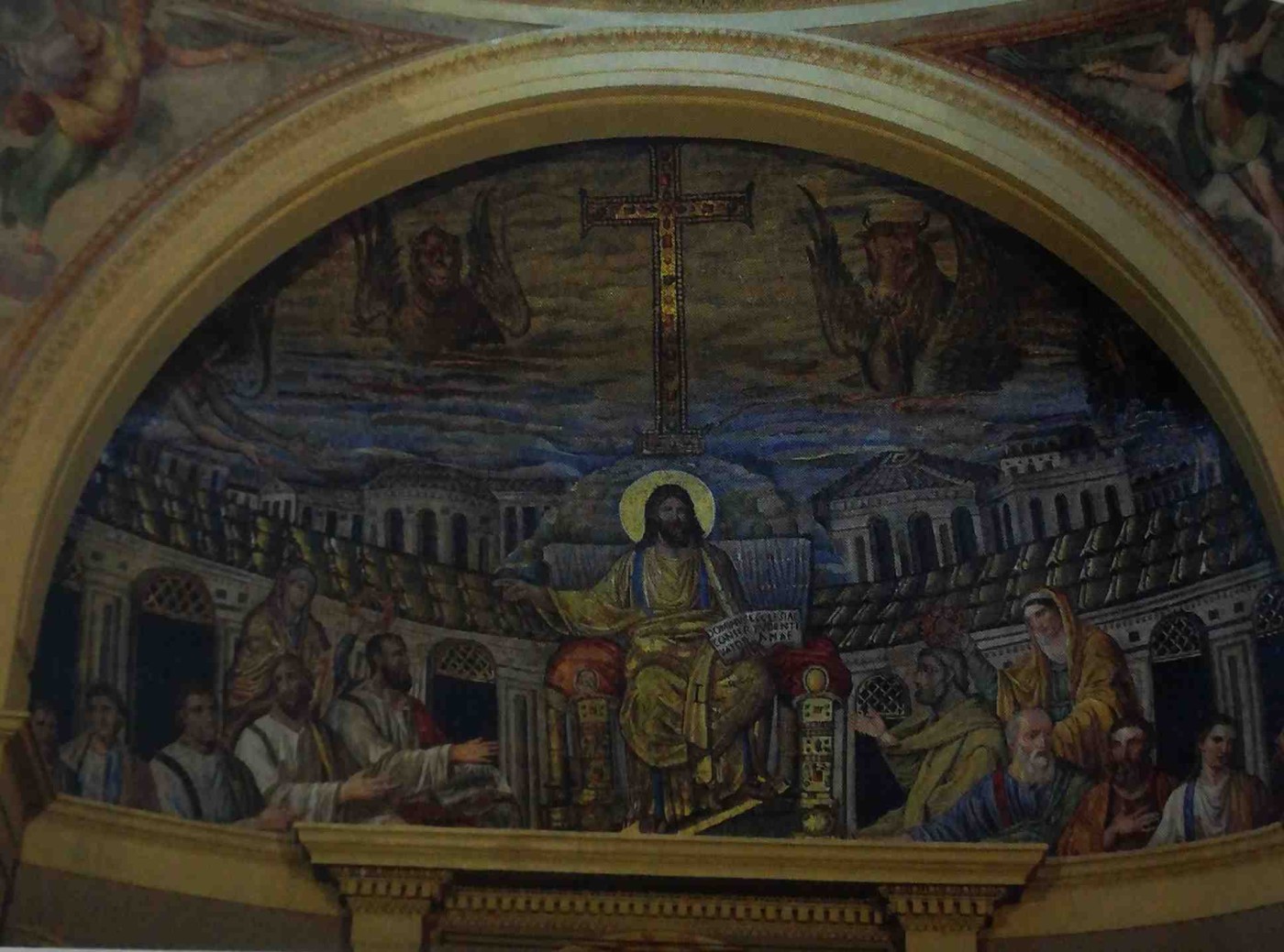 Basilica di santa Pudenziana, mosaico absidale. A destra Paolo III Farnese, il figlio Pierluigi e la sorella Giulia