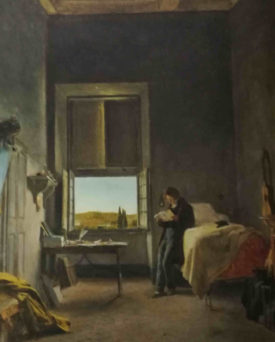 Lèon Cogniet - autoritratto dell’artista nella sua stanza a Villa Medici, 1817