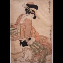 Bambini che si divertono osservando le immagini di vedute (meganee) con il visore ottico - Kitagawa Utamaro