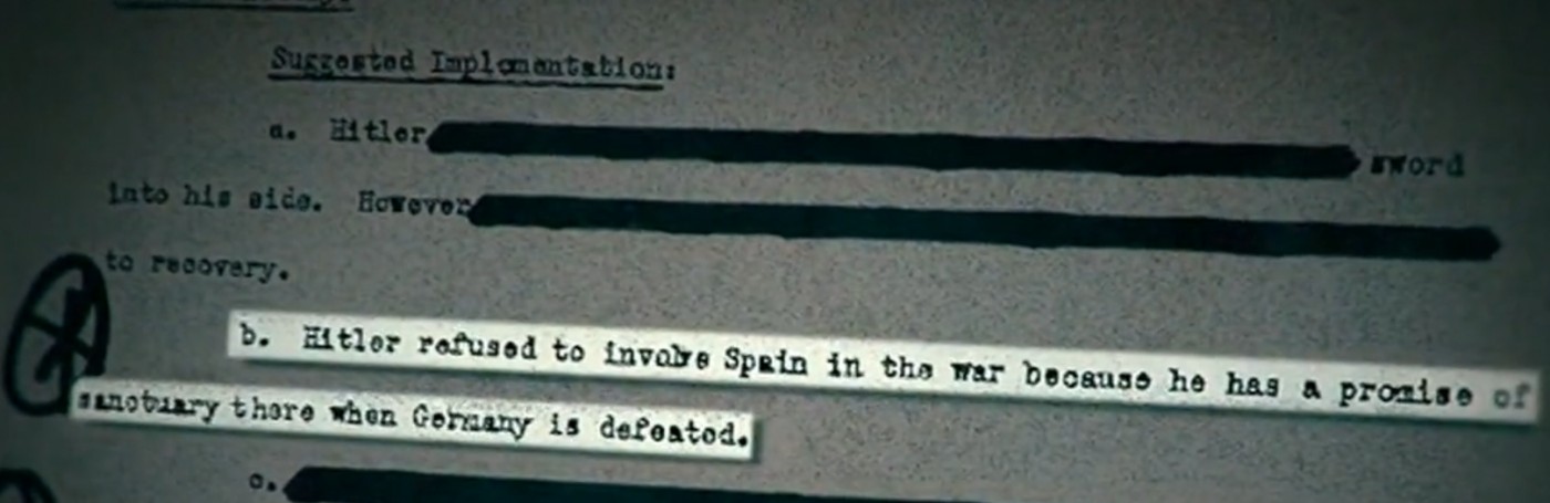 Hitler non coinvolse la Spagna nella guerra dietro promessa di asilo in caso di sconfitta. Documento FBI desecretato