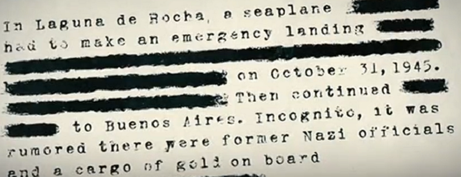 documento desecretato che parla di un atterraggio di emergenza con a bordo nazisti e una cassa d’oro