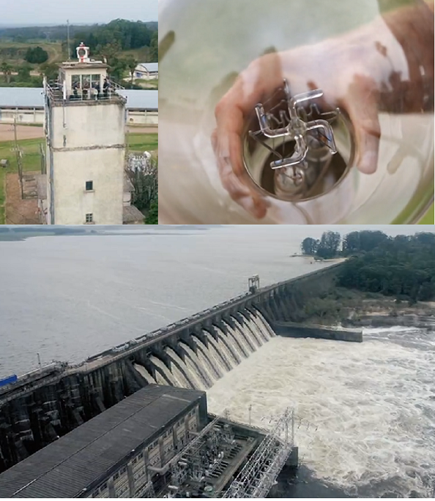 centrale idroelettrica a Rincon del Bonete controllata dai nazisti con il faro che proiettava il simbolo della svastica