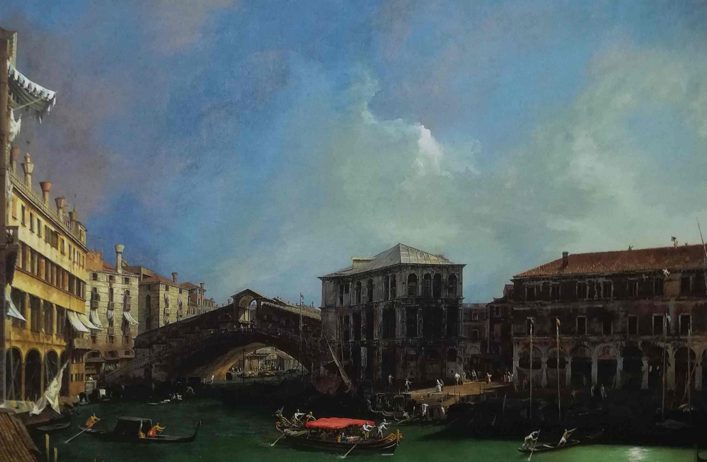 Il ponte di Rialto da nord, Venezia - Canaletto, 1725