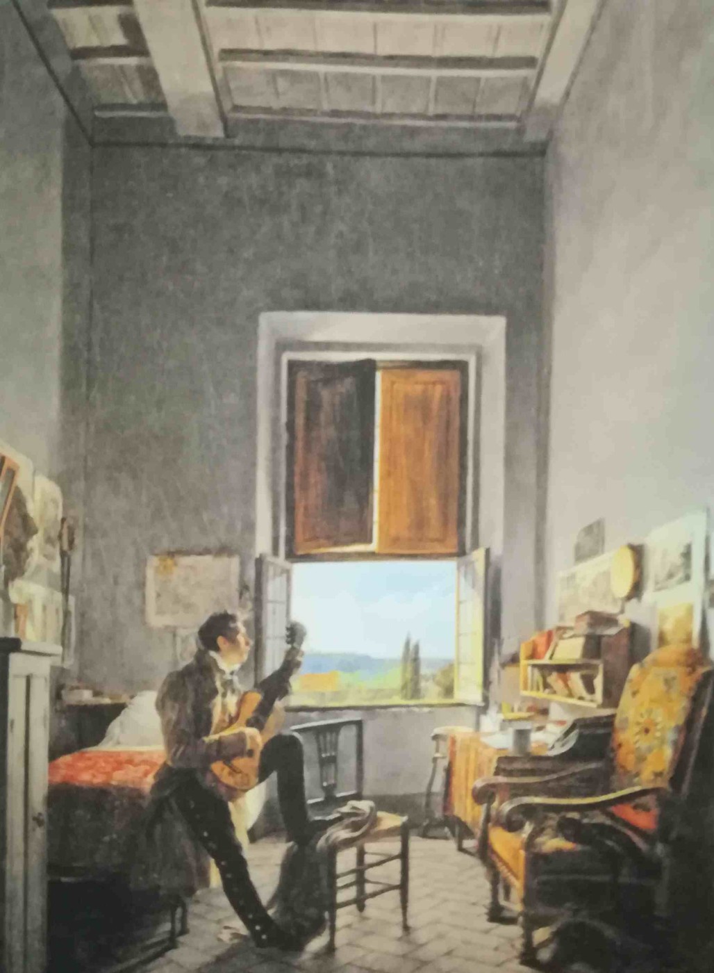 Louis-Vincent-León Pallière nella sua stanza a Villa Medici, Roma - Jean Alaux, 1817