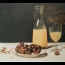 Natura morta con vino e castagne - Albert Anker