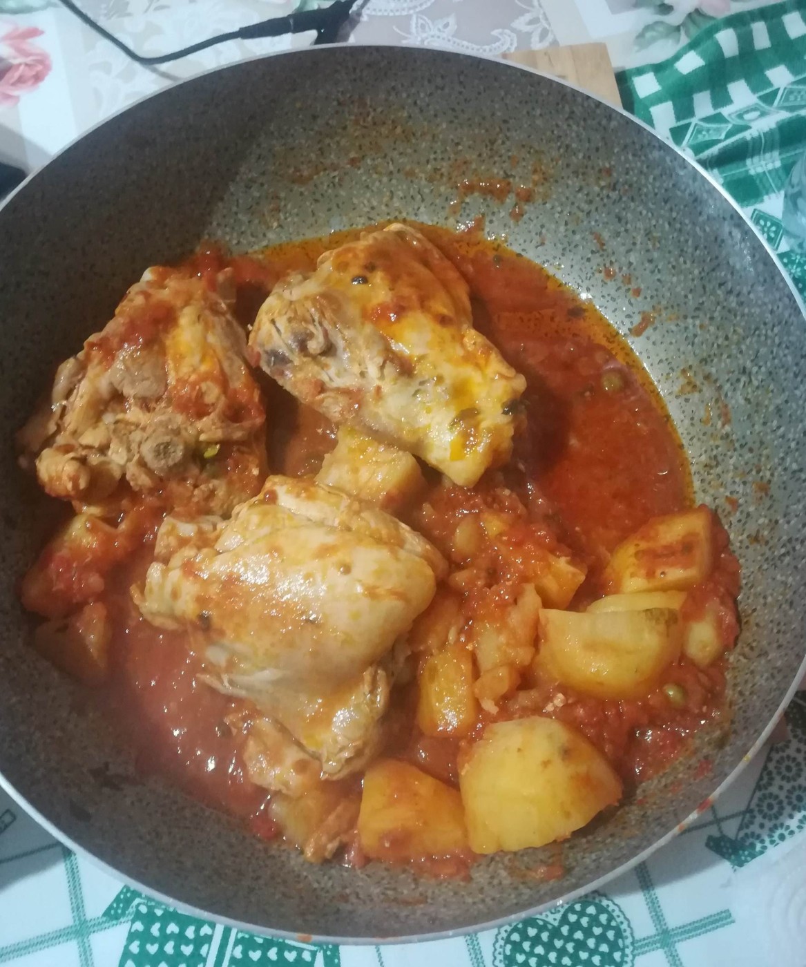ala e petto di pollo con patate