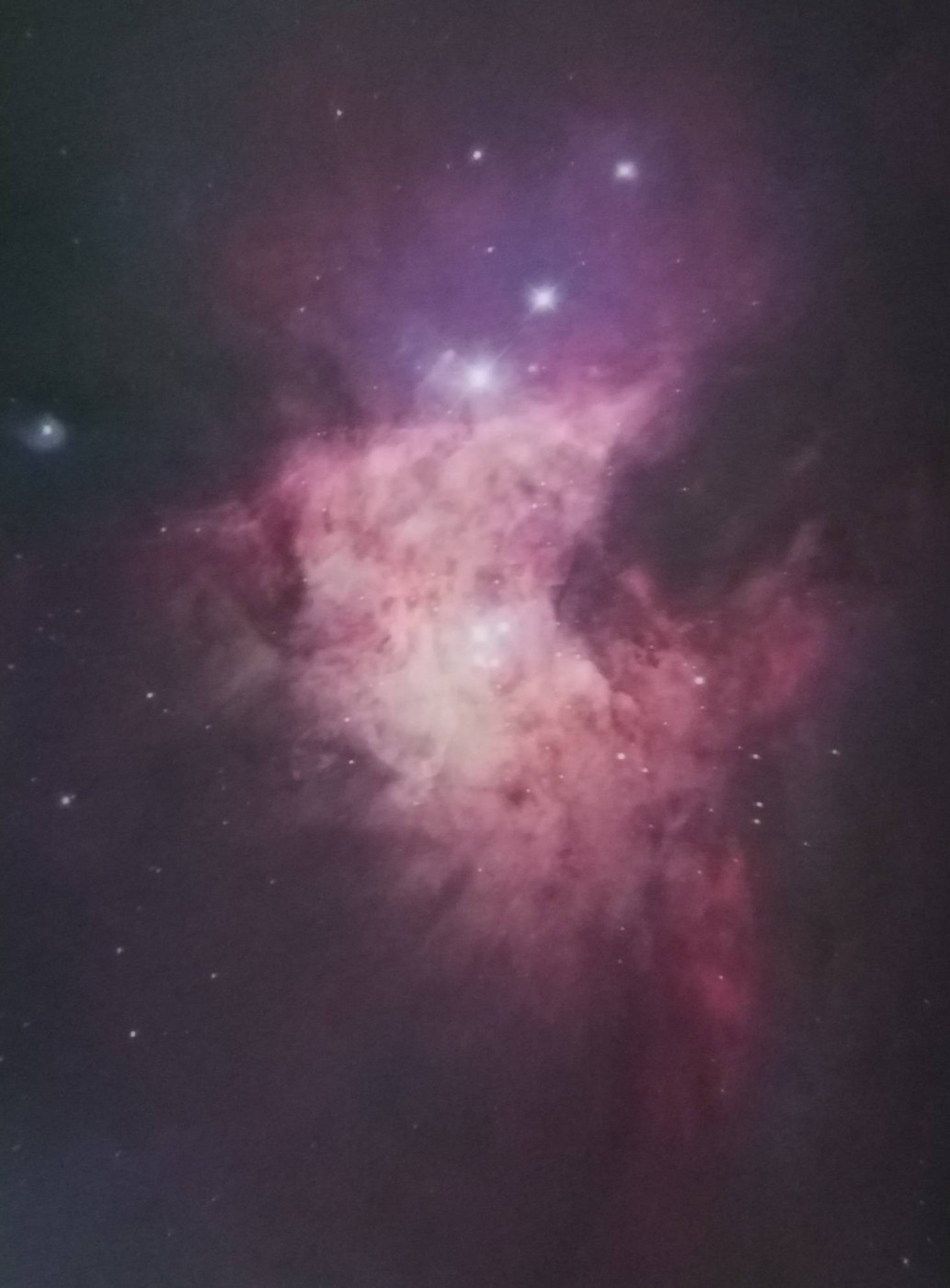 Riesci a vedere le quattro stelle al centro della nebulosa?