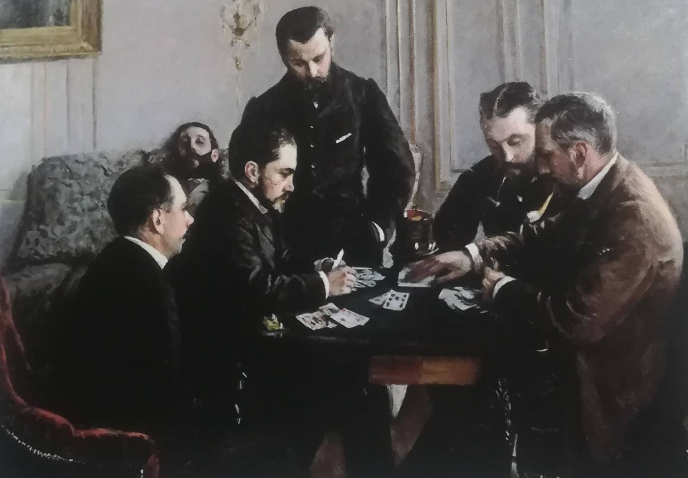 la partita di bésigue - Gustave Caillebotte, 1881