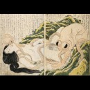 pescatrice di perle con piovra - xilografia shunga di Hokusai