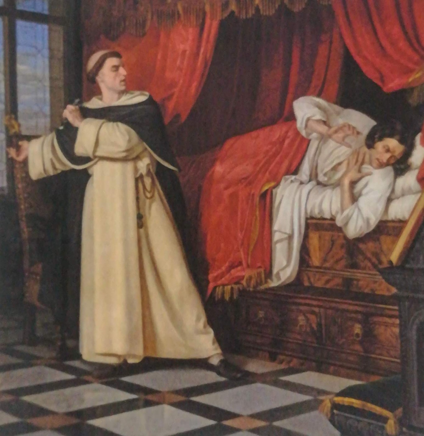 Lorenzo de’ Medici si confessa a Fra Gerolamo Savonarola - Vito D’Ancona, 1853 