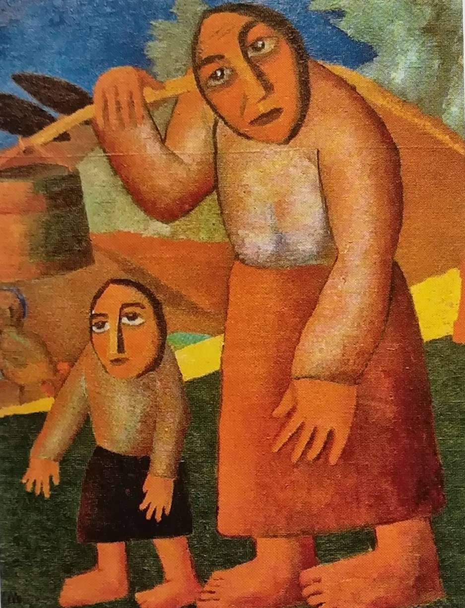 contadina con secchio e bambina - Kazimir Malevic, 1912