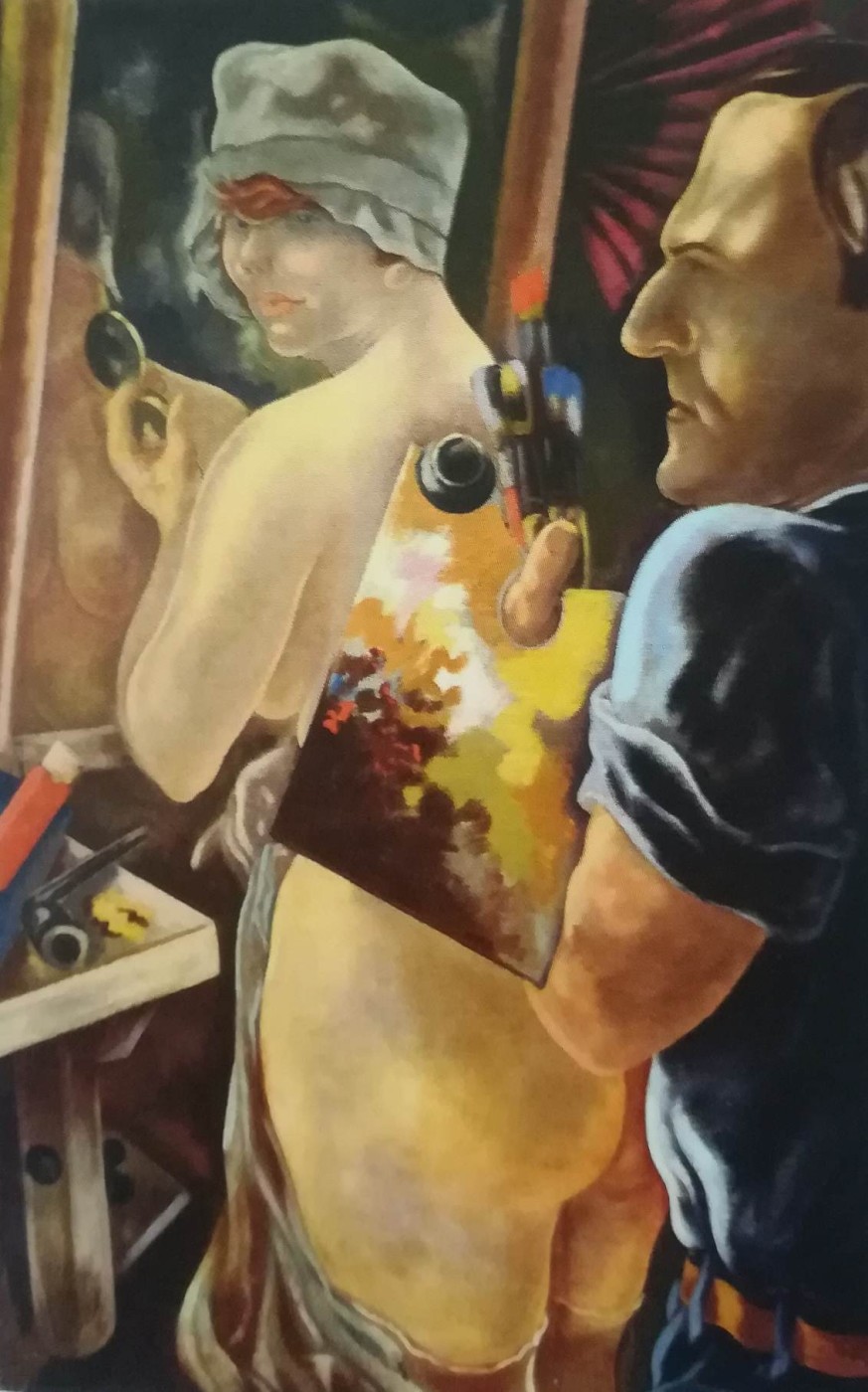 Pittore e modella - George Grosz, 1928